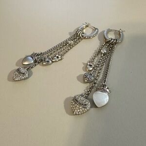Juicy Couture Silver Heart Dangle Earrings